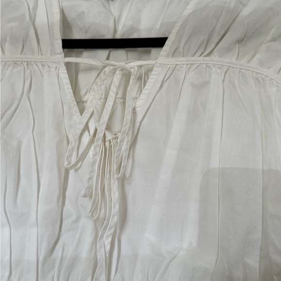 Zara White Tie-Front Peplum Blouse – XS - Picture 3 of 6